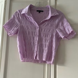 Purple Ribbed Material Shirt